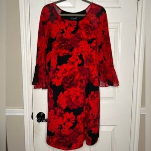 Connected Apparel Elegant Black and Red Dress